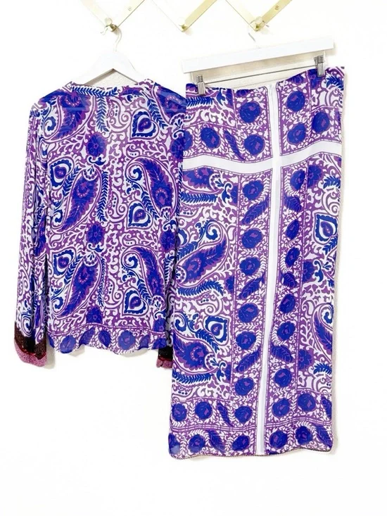 Zara 2 Piece Co-Ord Matching Blogger Fav Viral Paisley Pareo Skirt & Top NEW - Picture 15 of 15